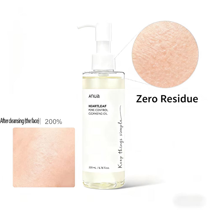 Anua Heartleaf Pore Control Cleansing Oil, Cleansing Oil for Oily Skin, Deep Cleansing Makeup Remover, Korean Skincare