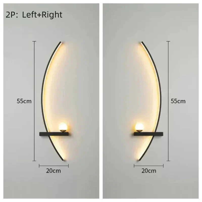 Modern LED Wall Lamp – Minimalist Art Design for Bedroom, Living Room, and Bathroom, Gold/Black