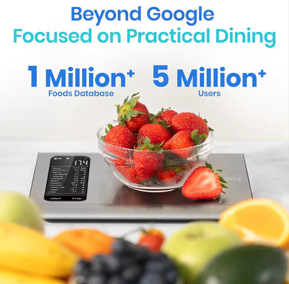 Smart Calorie-Tracking Kitchen Scale | Stainless Steel Precision Food Analyzer