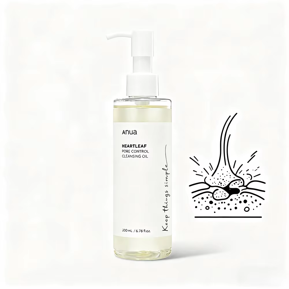 Anua Heartleaf Pore Control Cleansing Oil, Cleansing Oil for Oily Skin, Deep Cleansing Makeup Remover, Korean Skincare